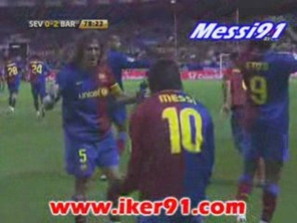 FC SEVILLE- FC BARCELONE 0-2 BUT DE MESSI