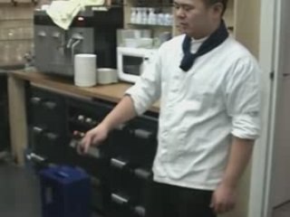 Hibachi teppanyaki knife tricks close up