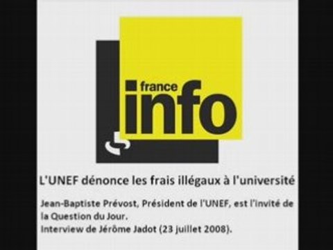 Jean-Baptiste Prévost (UNEF) dénonce les frais illégaux