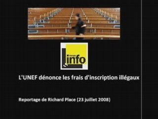 Reportage sur les frais d'inscription illégaux