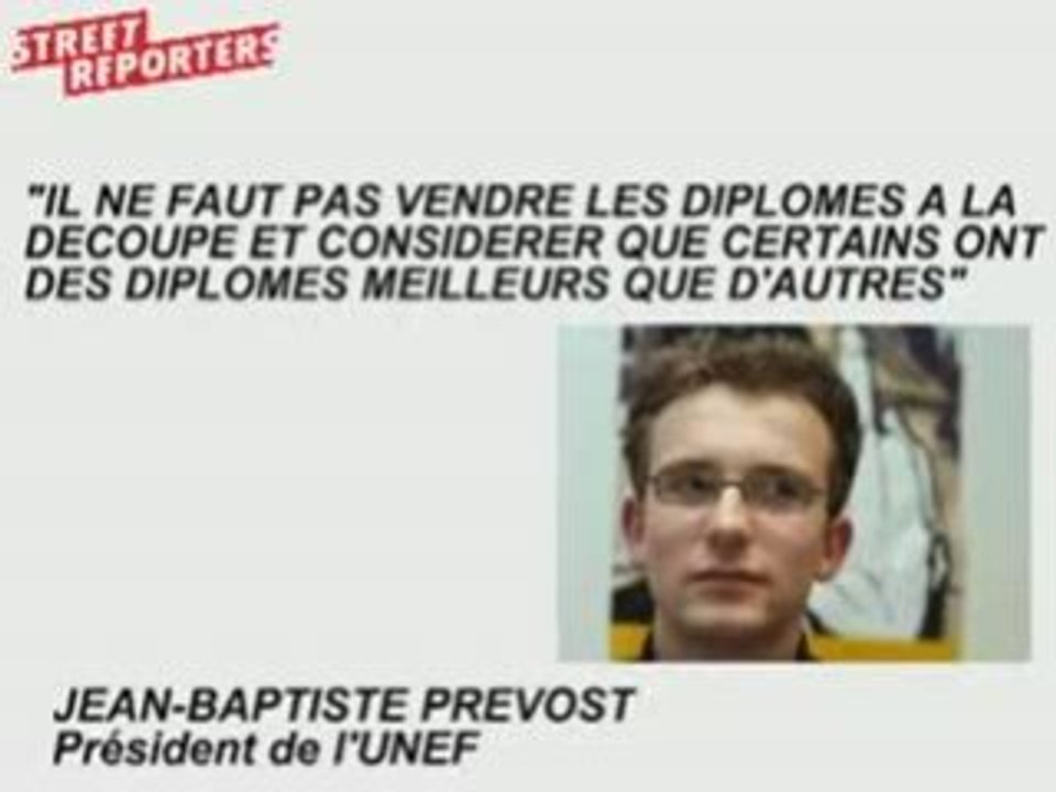 Frais illégaux - JB Prévost (UNEF) - Streetreporter