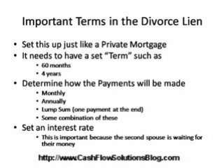 What is a Divorce Lien? Sell a Divorce Loan