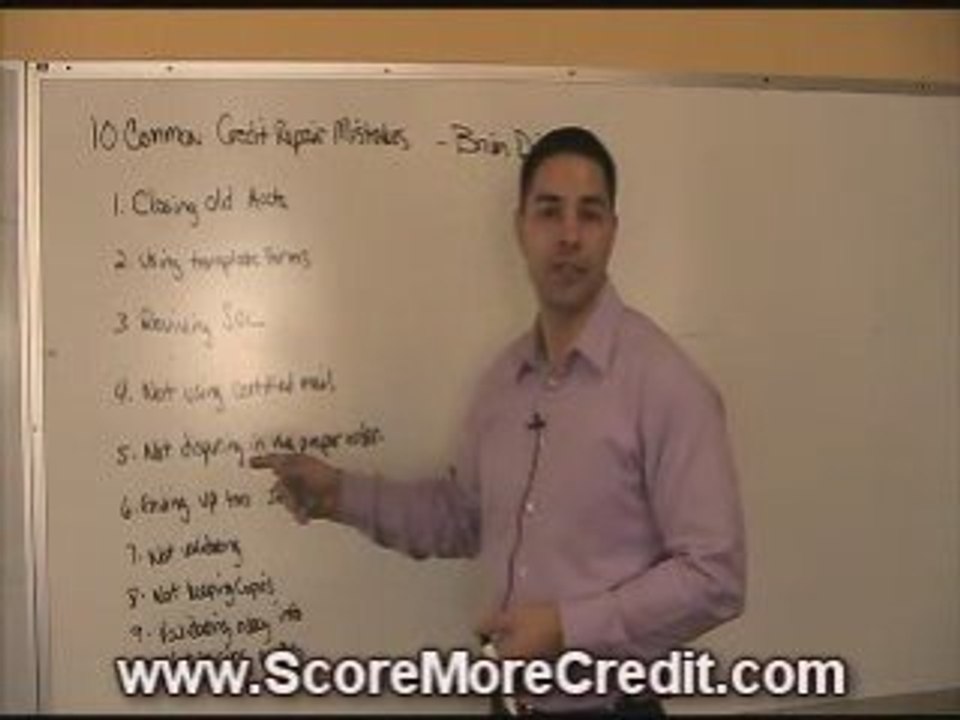 10 Mistakes to avoid when fixing your credit.