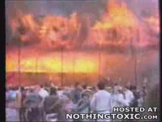 Football stadium on fire in UK