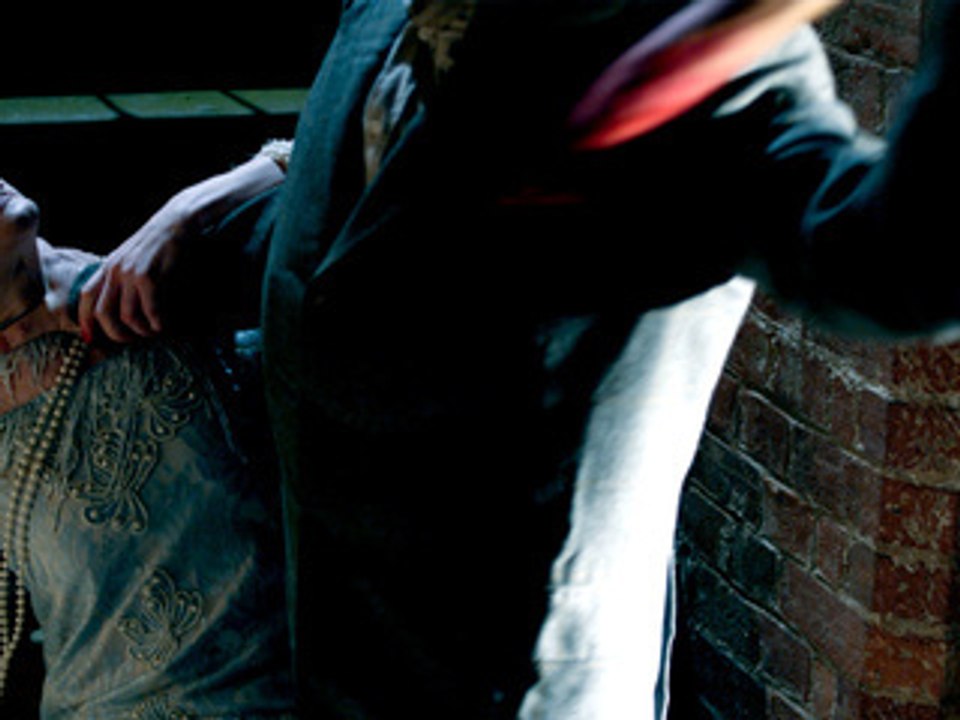 Fearless vampire hunter, Sir Brandon Smythe stakes a vamp.