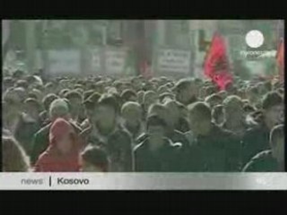 Albanais contre le Plan de l'ONU. EuroNews. Décembre 2008