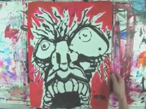 Live Painting Ink Artist | Gonzo Style Paintings Max Neutra