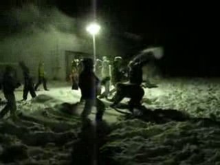 bataille de boules de neige en Laponie