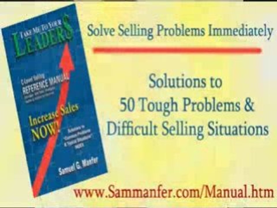 Sales Training Book Answers Selling Problems On the Spot