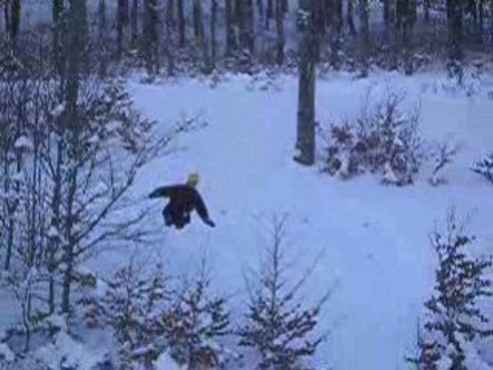 Chute de fou en ski