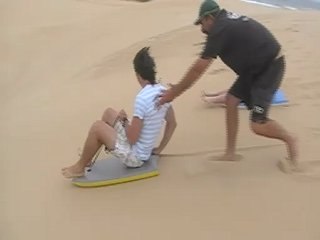 Boogie board sur le sable de stockton (phil)