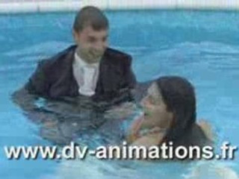Mariés dans la piscine en Alsace 68/Disco&Vidéo Animations