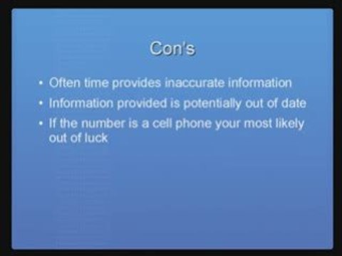 Directory of Mobile Phone Numbers