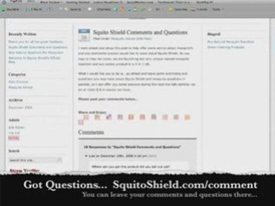 Mosquito Repellent - Great Questions and Coments