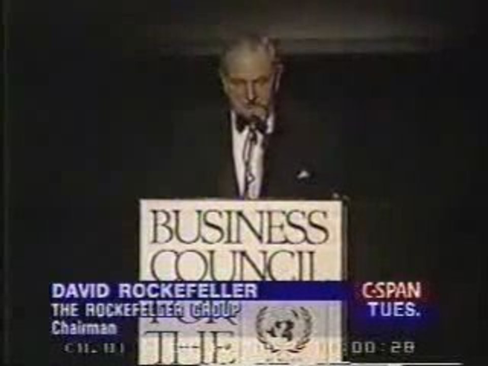David Rockefeller parle à l'ONU du contrôle de la population