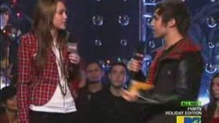 Miley Cyrus on FNMTV with Pete Wentz