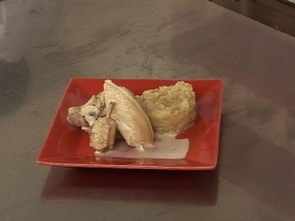 Fricassée de volaille fermière et purée de topinambour