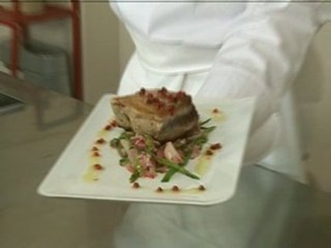 Pavé de thon, câlins de radis roses