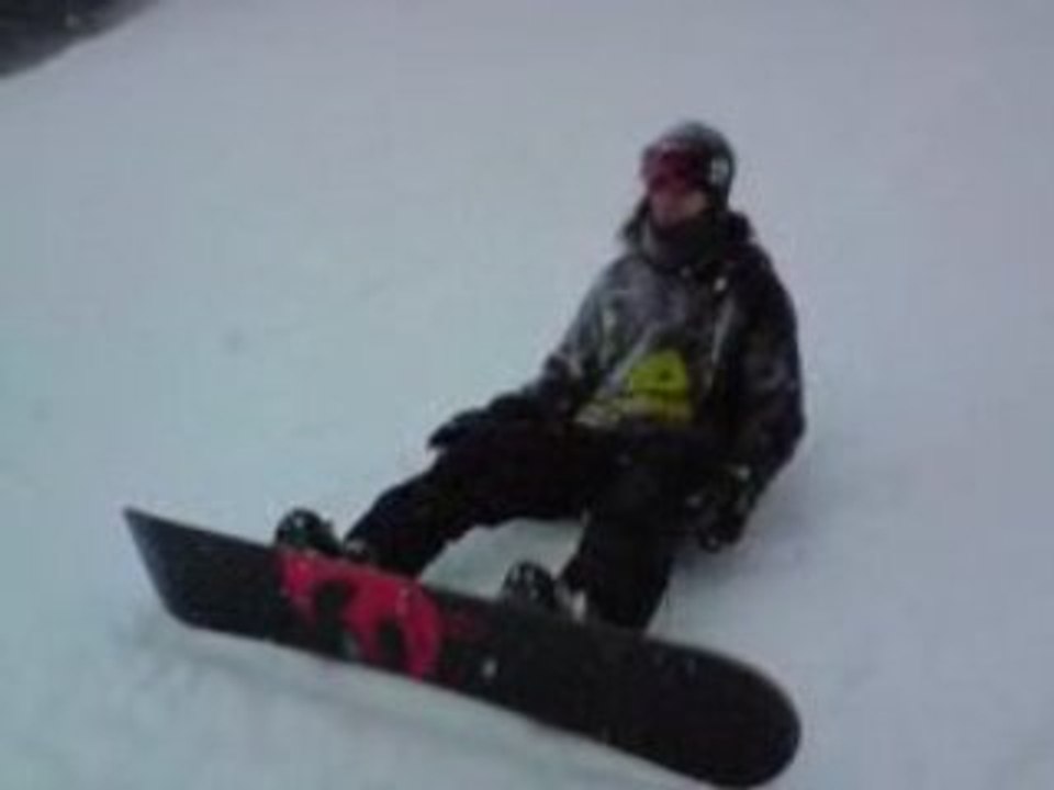 snowboard in vosges, l'arrivée