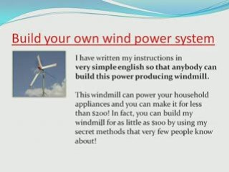 DIY wind turbine and solar energy plans