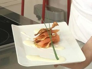 Chips d'artichaut et saumon fumé