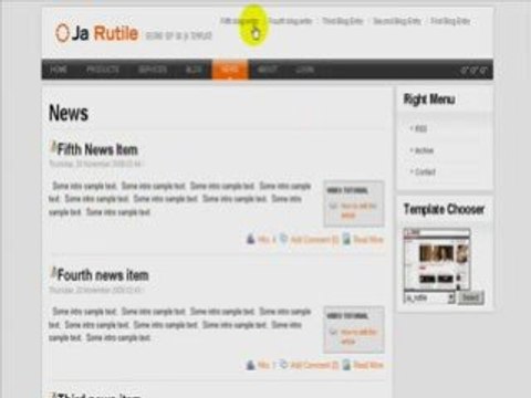 Joomla 1.5 – adding articles video tutorial