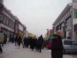 dans les rues d'irkoutsk en russie