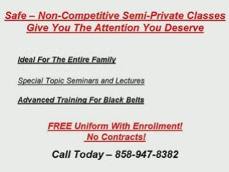 San Diego Martial Arts Only 29.95/Month