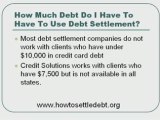 What debt amount do you need to use with debt settlement