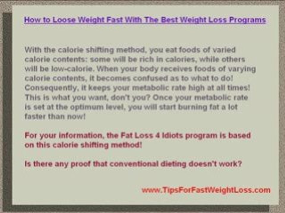 How To Loose Weight Fast With The Best Weight Loss Programs