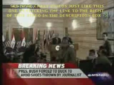Crazy Iraqi Throws Shoe At Bush