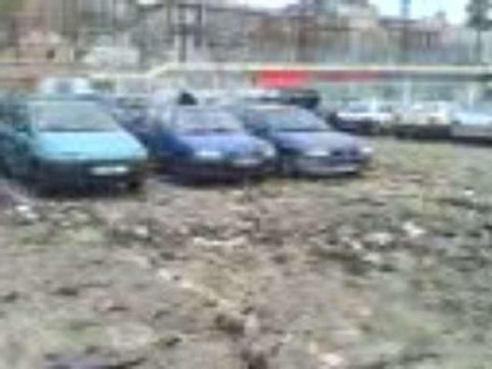 Dégats aprés la tempète parking de la tasse
