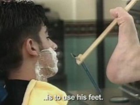 Barber Shaves With Feet
