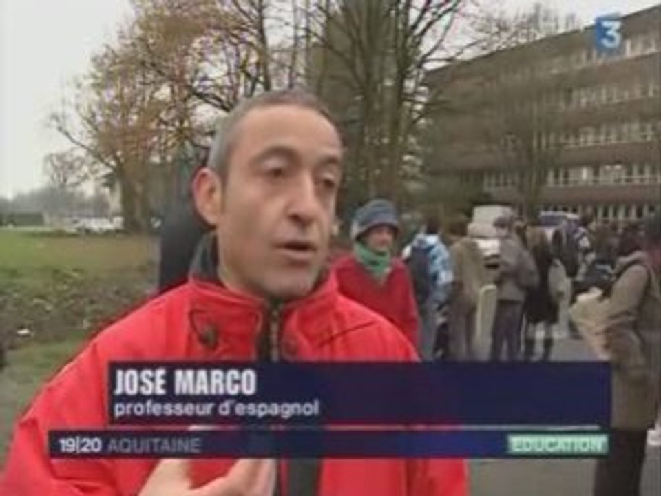 Manifestations Lycéens France 3 Aquitaine 16/12/2008