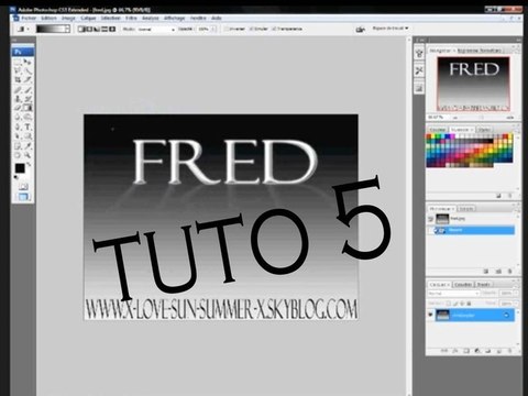 FreD || Tutorial photoshop #5 un effet reflet d'un texte