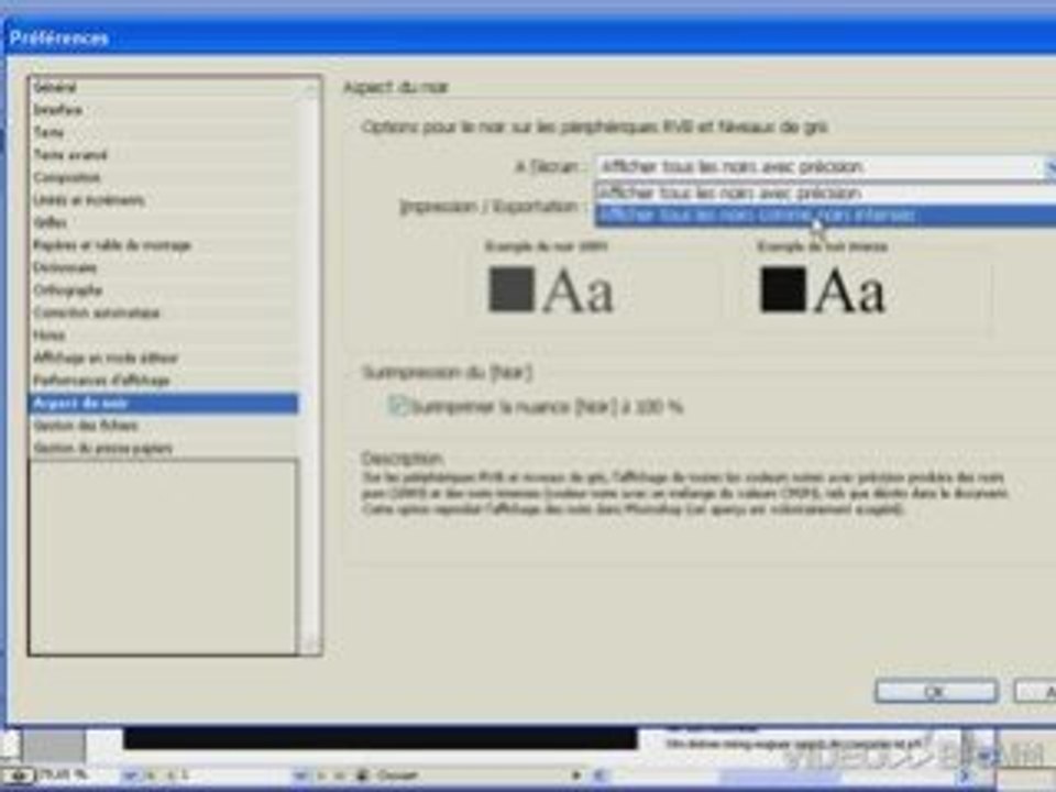 Adobe InDesign CS3 BF : Aspect du noir