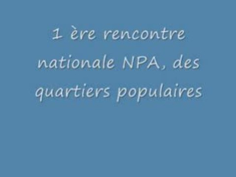 NPA Analyse politique /sociale dans quartiers populaires