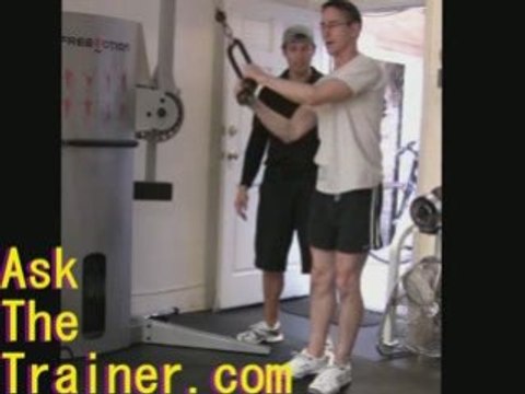 High Cable Wood Chops with Rope for Obliques (Love Handles)