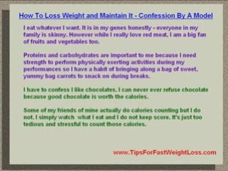 How To Loss Weight and Maintain It - Confession By A Model