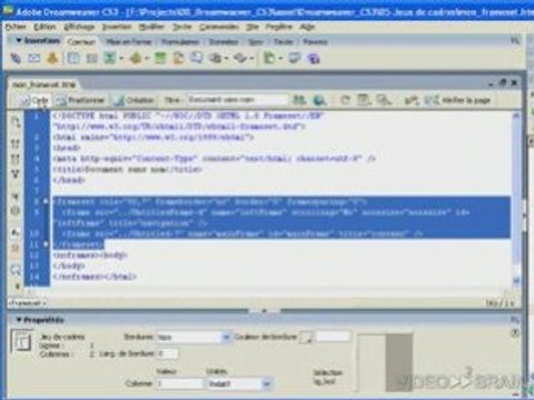 Adobe Dreamweaver CS3 : Les jeux de cadres