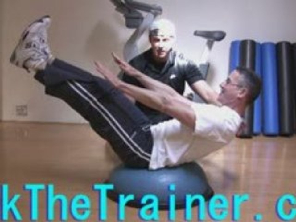 YOGA Bosu Boat Pose V Up Abdominal Exercise pilates style