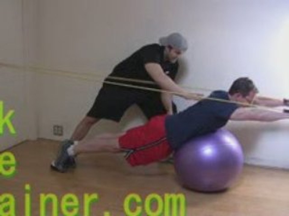 Prone Swiss Ball Shoulder Press - Tube Exercise Videos