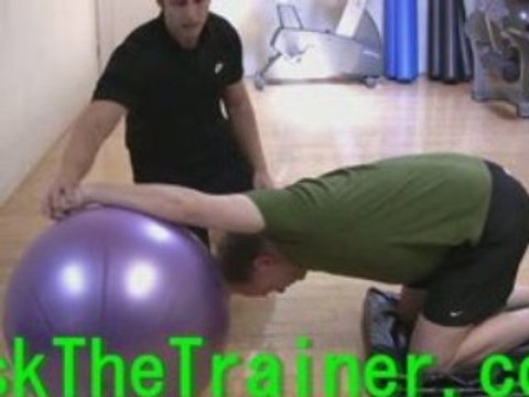 Stability Swiss Ball Kneeling Chest Pecs Static Stretch