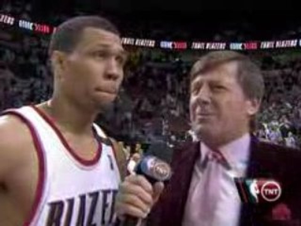 Brandon Roy talks after scoring a career high 52 points