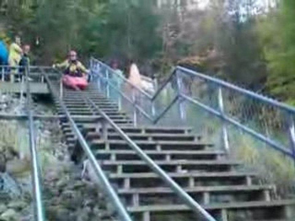 descente d'un escalier en kayak