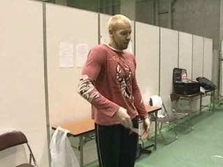 Daniels & Christian Dancing backstage at Wrestlekingdom II