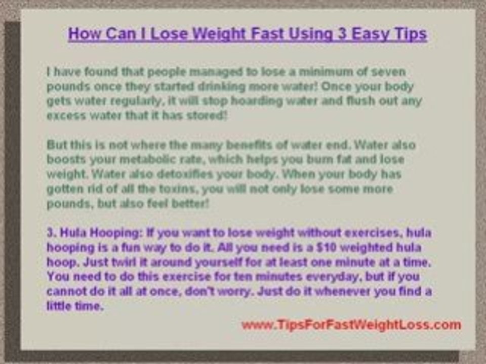 Fast Ways To Lose Weight With 3 Simple Tips
