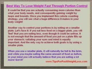 Best Way To Lose Weight Fast Through Portion Control