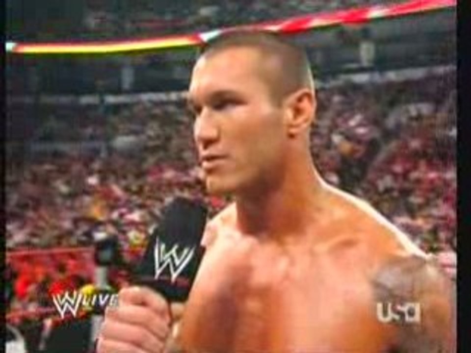 WWE RAW 22/12/08 Randy Orton In the Ring/ Backstage