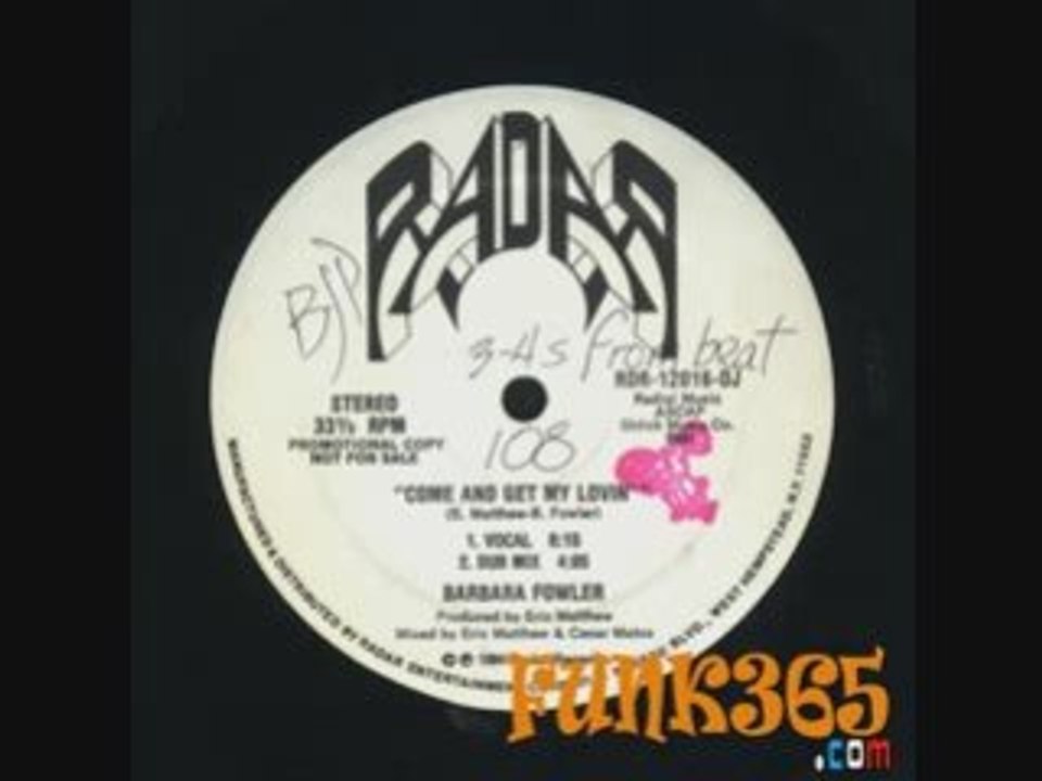 Barbara Fowler - Come and get my lovin' -  1984 - Radar